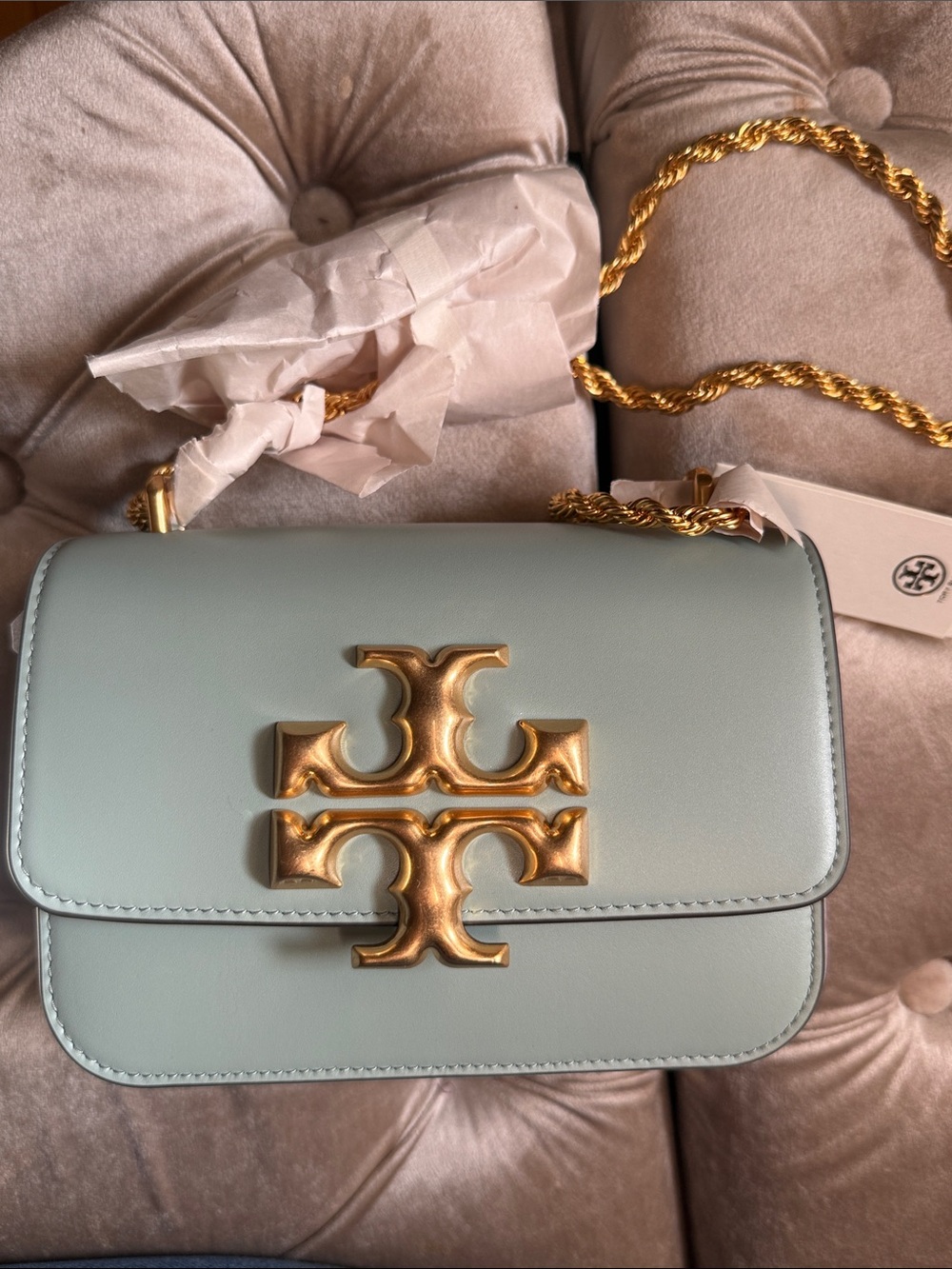 Tory Burch Light Blue Eleanor Convertible Shoulder Bag